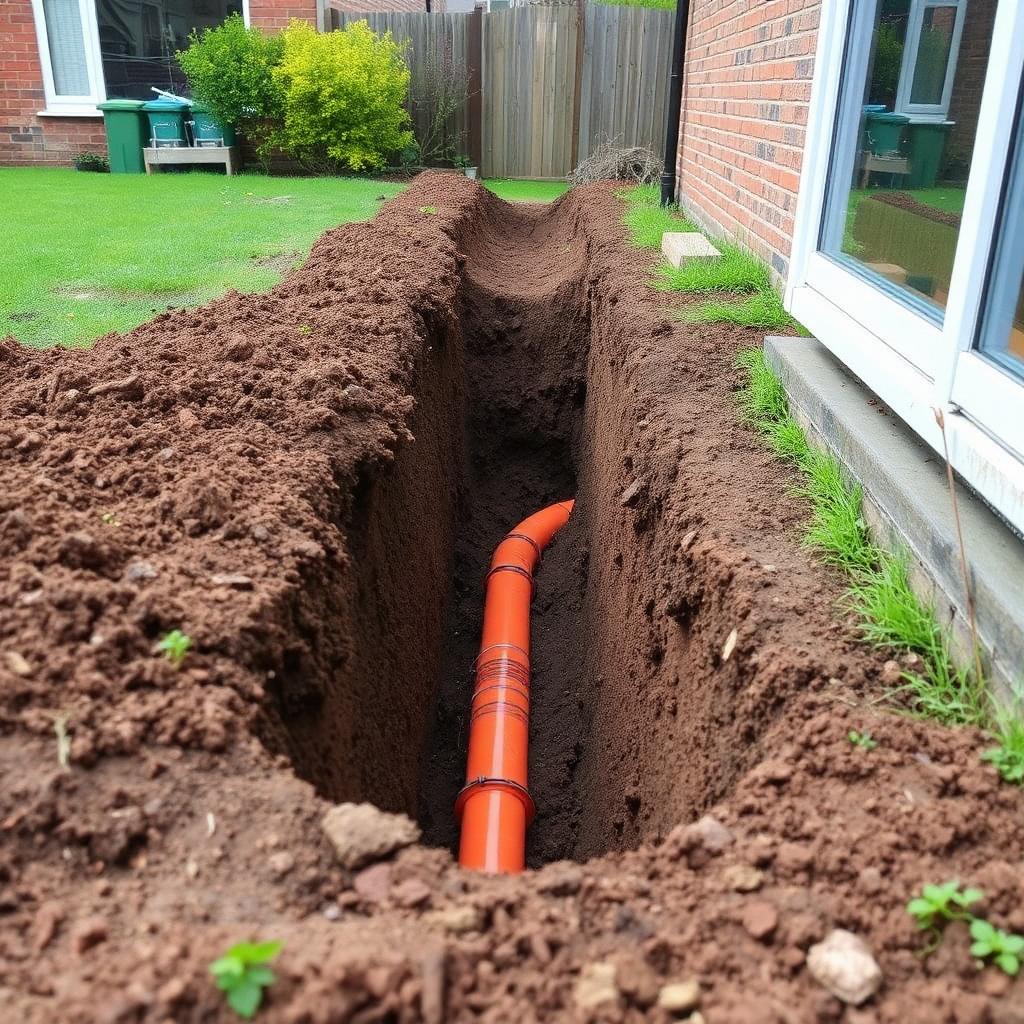 Trenching and excavation for utilities and drainage